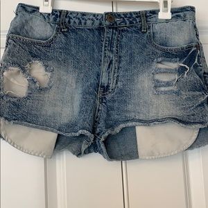 High Rise Jean Shorts